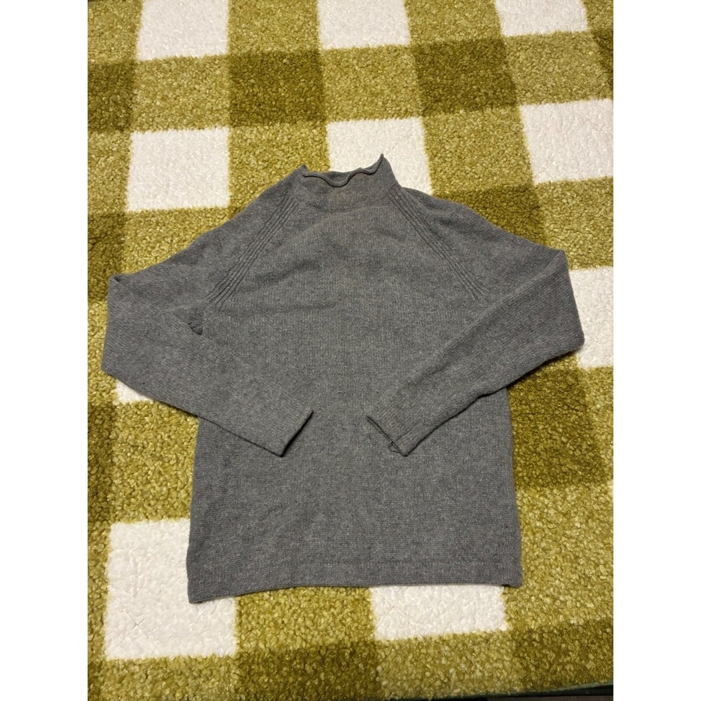 J Crew Always Gray Mock Neck Merino Wool Blend Sweater XXS Made in China